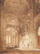 J.M.W. Turner Interior of Salisbury Cathedral,looking towards the North Transept oil painting artist